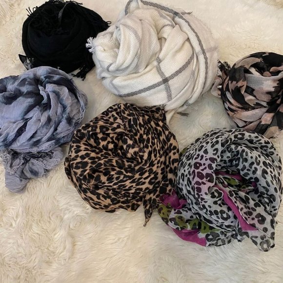 Women’s 6 scarves clothing accessories leopard lot box - Picture 2 of 6